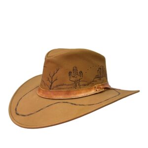 Sombrero Cuero Graso Decorado