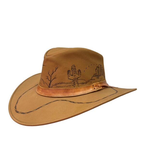 Sombrero Cuero Graso Decorado